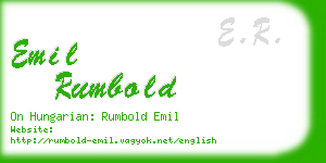 emil rumbold business card